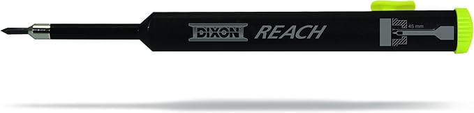 Dixon Industrial REACH- Deep Hole Mechanical Pencil with Lead Refills included, Yellow (14301)