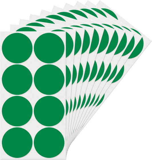 Green Dot Stickers 2 Inches Round Sticker, Circle Colored Labels Color Coding Labels for Office Classroom Toddlers Activity 80 Pieces