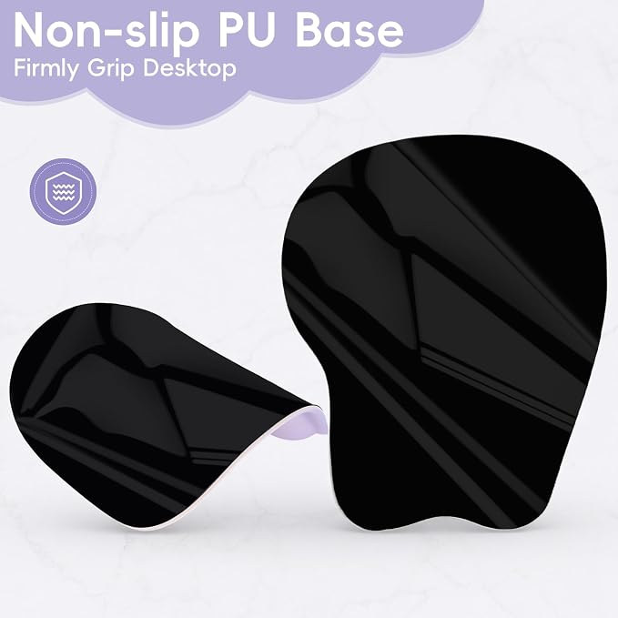 Mouse Pad with Wrist Rest Ergonomic Mouse Pad with Comfortable M-Shape Pain Relief Wrist Support Non-Slip PU Base Mousepad for Laptop, Office & Home (Lilac)