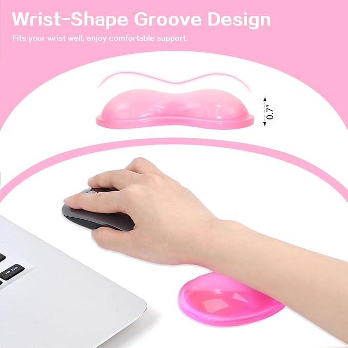 Gel Keyboard & Mouse Wrist Rest Set - Keyboard Wrist Rest Pad & Mouse Support for Office Gaming Pad Computer Laptop Ergonomic Comfortable Pain Relief- Pad Set (2 Pack)