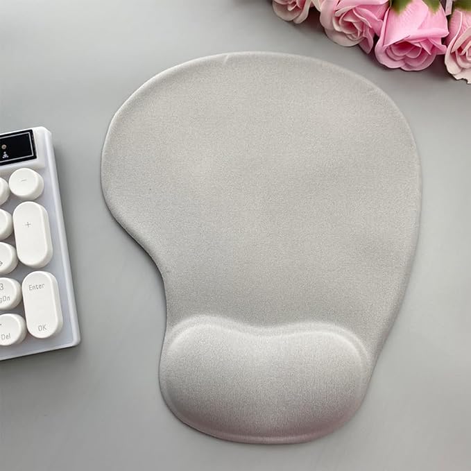 Ergonomic Mouse Pad with Wrist Rest, Gel Wrist Support Mousepad, Pain Relief Laptop Computer Mouse Pad, Non-Slip Mouse Pads for Office & Home (Grey)