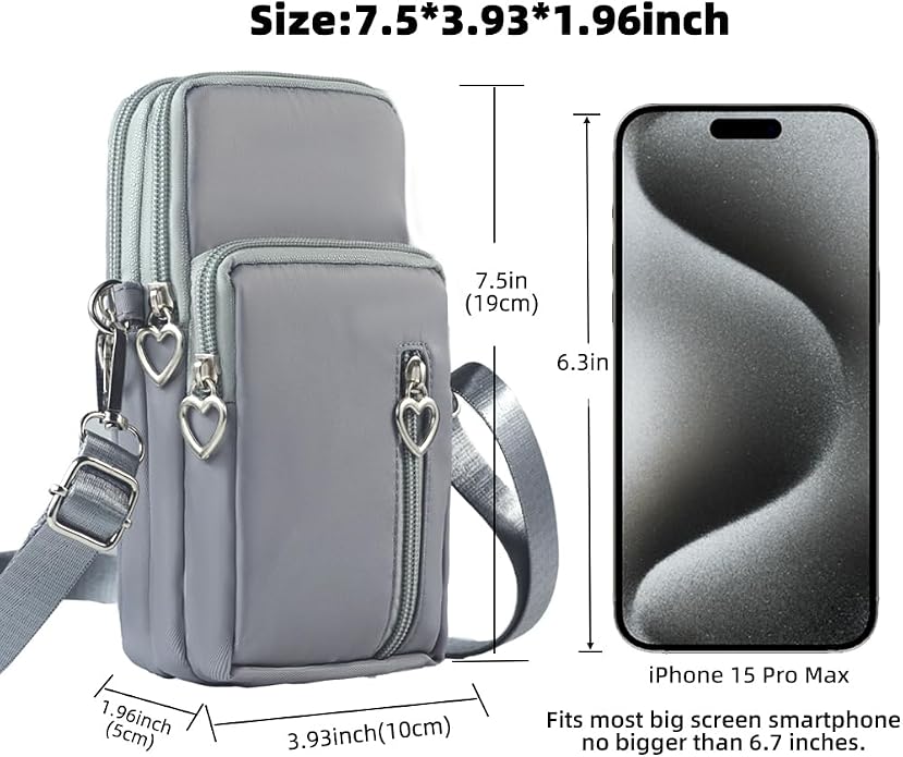 Small Crossbody Bag for Women - Mini Phone Purses with Crossbody Strap and Wallet - Nylon Arm Bag