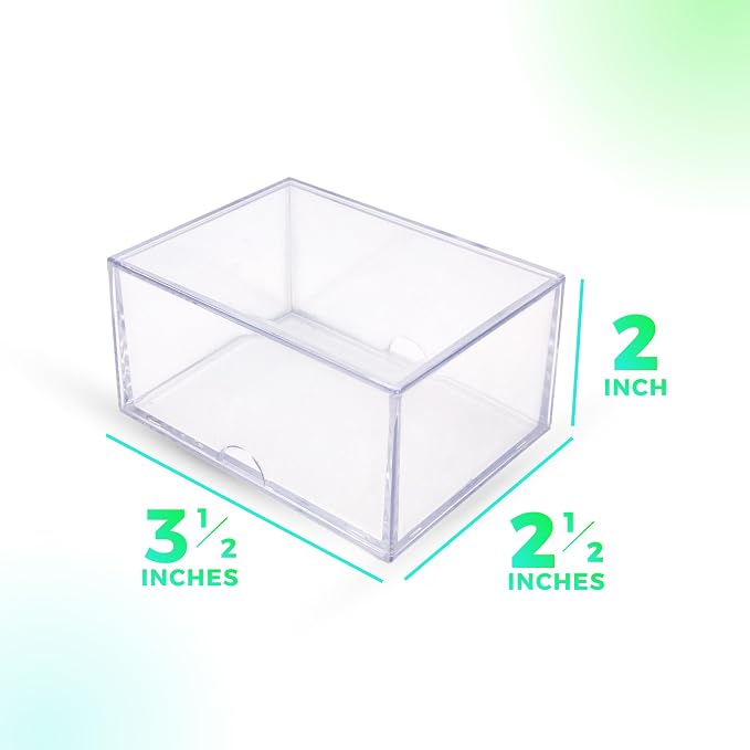Gary Plastic Packaging 10-Pack Clear Acrylic Card Storage Boxes with Lids – Holds up to 100 Standard Trading Cards Each, Stackable Organizer for Sports & TCG Cards (Unsleeved)