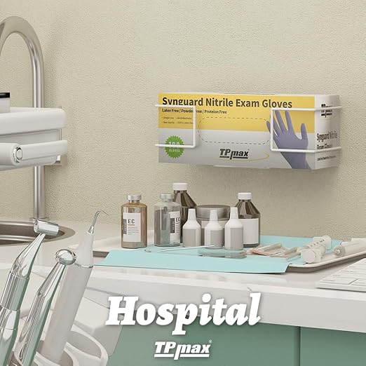 XL Gloves Box Facial Tissue Box Holder,Wire Rack Dispenser for Gloves,Tissues Paper Towels Organizer - Mounting Accessories Included - Holds up to 1 Box - Perfect for Lab, Food Service and Home