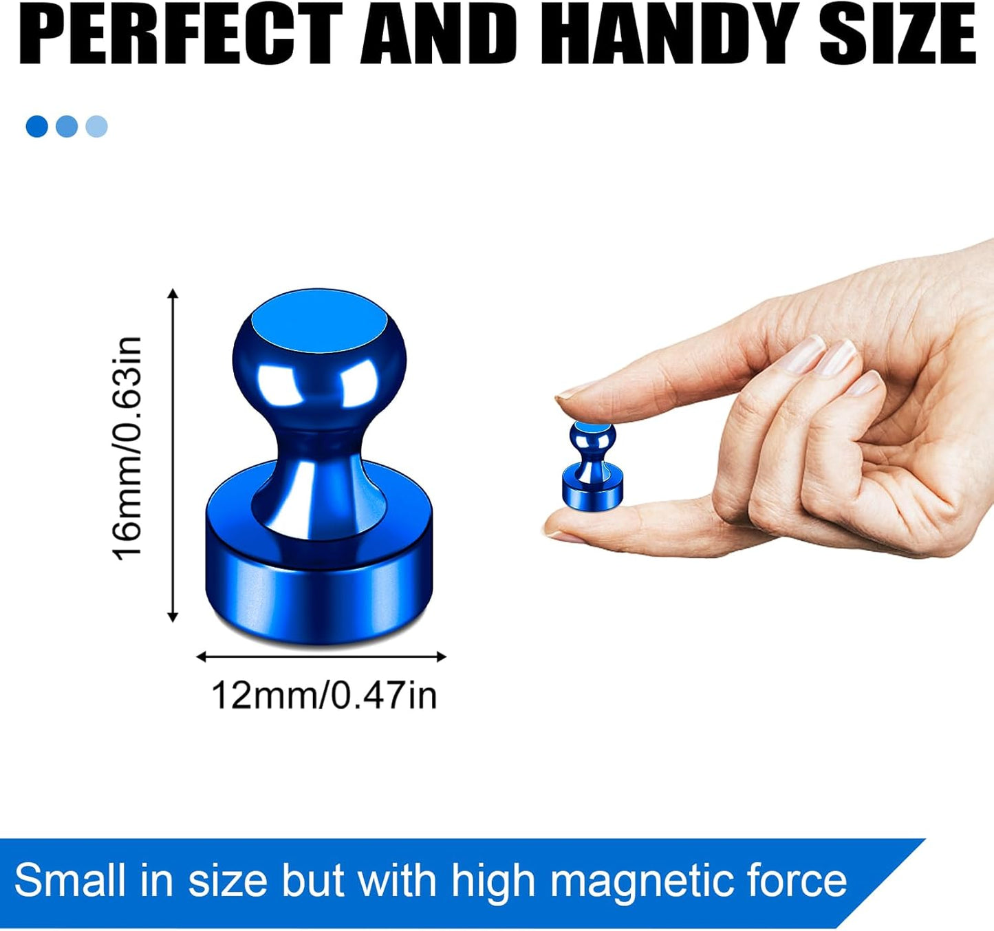 LOVIMAG 20 Pack Blue Refrigerator Magnets, Strong Neodymium Magnets for Whiteboard, Kitchen, Office, Map, Home Decorative
