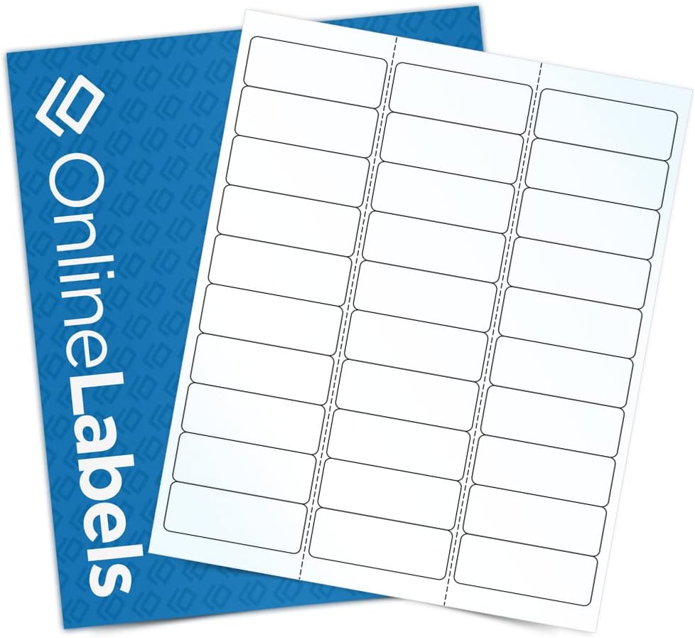 2.625" x 1" Waterproof Clear Gloss Address Labels - Pack of 15,000 Transparent Labels, 500 Sheets - Compatible with Laser Printers, OL875CL, OnlineLabels