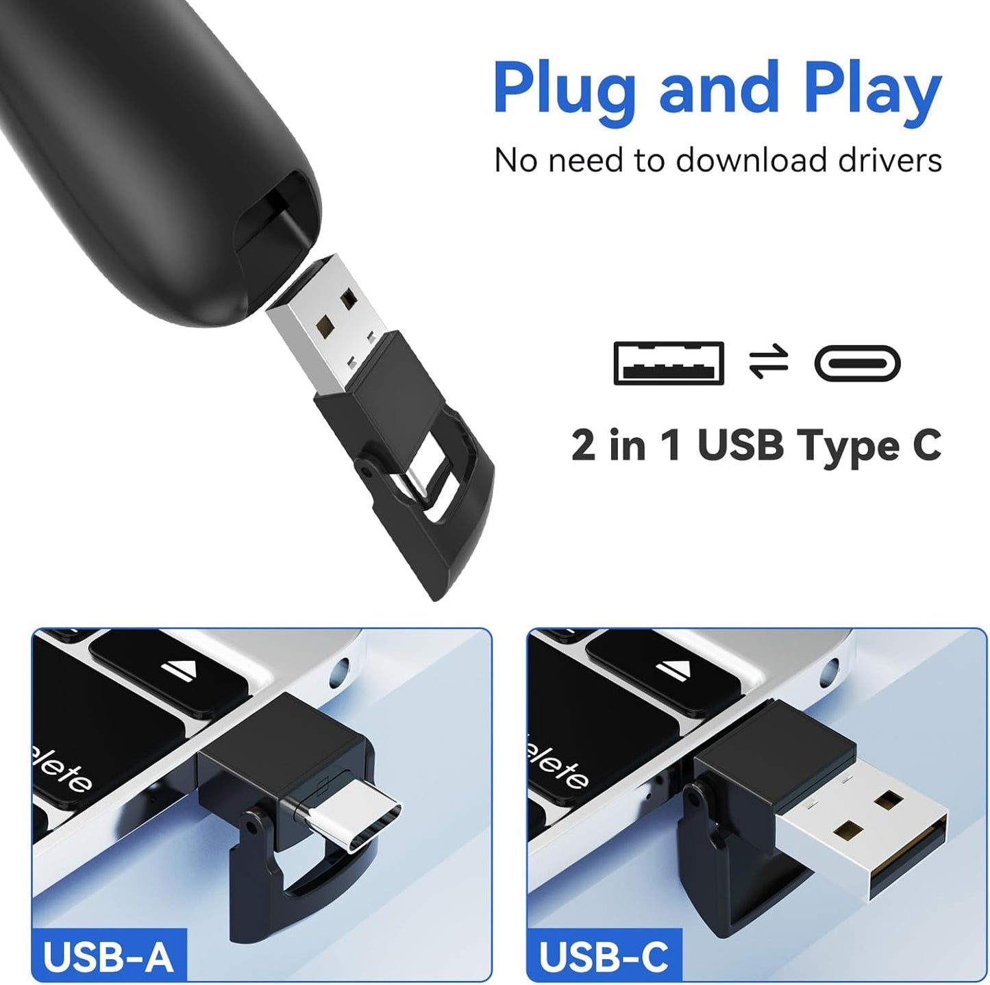 (2 Units) Presentation Clicker PowerPoint Presenter Remote: Laser Pointer Project Power Point PPT Clicker for Mac Laptop Office, Wireless Computer Clickers Slideshow Google Slide Advancer