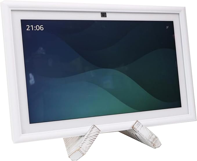 Digital Photo Frame Solid Wooden Table Stand, White | Monitor and Tablet Compatible, Cookbook Stand Holder, Display Stand, Decoration Frame