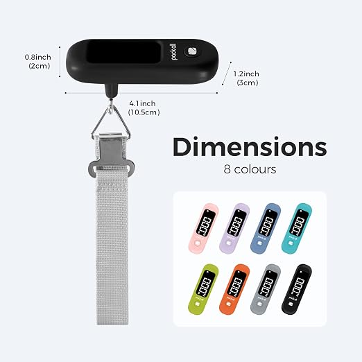 pack all Digital Luggage Scale for Travel, 110Lbs Capacity, 0.1Lb Precision | Handheld, Backlit LCD Display, Lb/Kg/Oz Conversion, Tare Function, Battery Included, Black