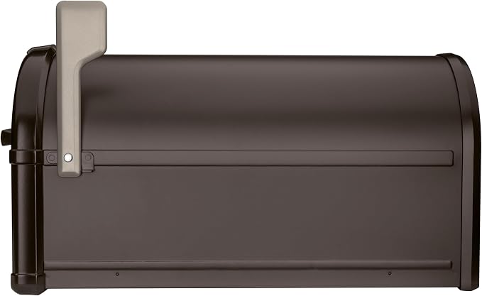 Architectural Mailboxes Hillsborough Post Mount Mailbox, Rubbed Bronze | Galvanized steel build for outside with rust-resistant powder-coat finish and a magnetic door closure. USPS approved.