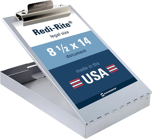 Saunders Recycled Aluminum Redi-Rite Storage Clipboard, Legal Size, 8.5 x 14-Inches (11019), Silver
