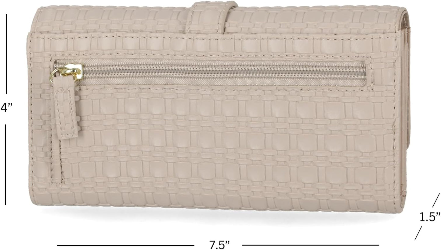 Mundi File Master Womens RFID Blocking Wallet Clutch Organizer With Change Pocket