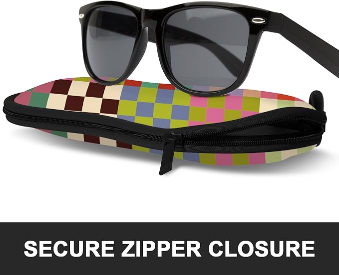 Sunglasses Soft Case, Ultra Light Portable Neoprene Zipper Glasses Case for Men Women