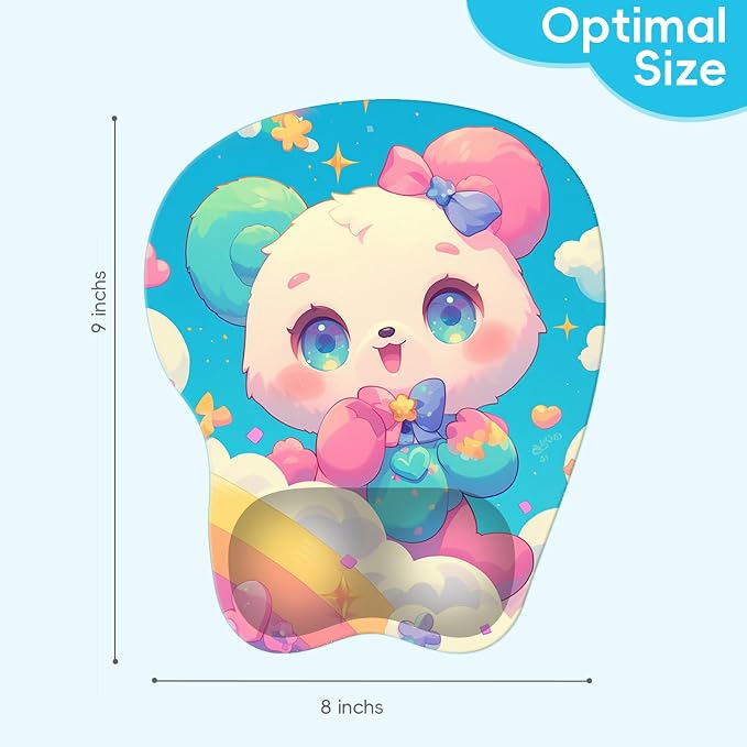 Upgrade Ergonomic Mouse Pad,Non Slip Mousepad Wrist Rest Support for Office, Computer, Laptop & Mac(B-Cute Bear)