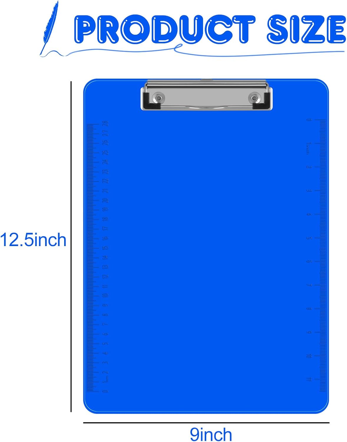 HERKKA 15 Pack Plastic Clipboards, Assorted Color, A4 Letter Size, 12.5 x 9 Inch