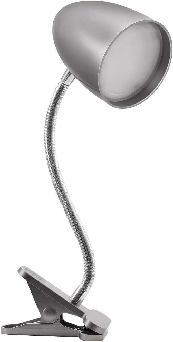 E ENERGETIC LIGHTING Desk lamp with Clamp, Non-Dimmable Clip Light for Bed and Desk, 4000K Cool White, 3.5W 240 LM lamp, Eye Protection, ETL Listed
