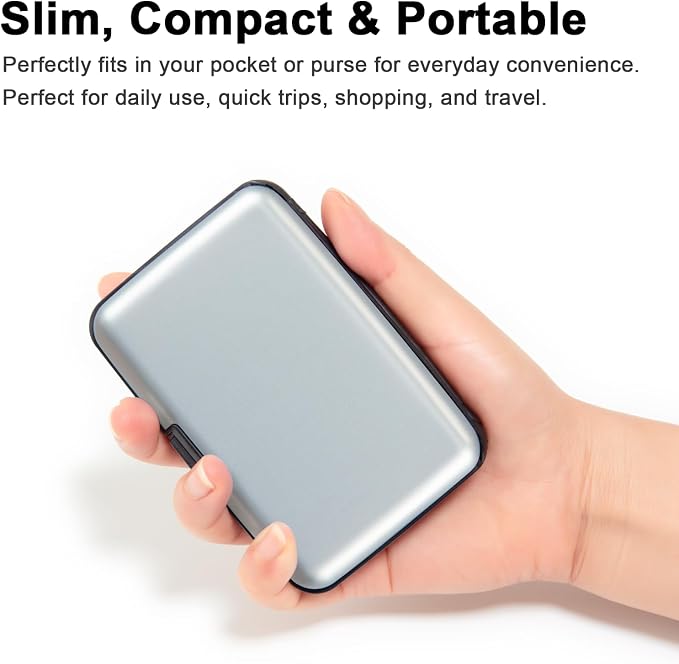 Credit Card Holder Small RFID Blocking Wallet Business Metal Slim Mini Aluminum Hard Case for Women Men