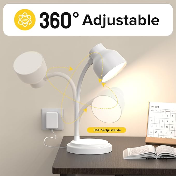 LED Desk Lamp with 96 LEDs,High lumens Table lamp | Desk Lamp for Office Home,4 Brightness Dimmable Flexible Table Lamp,Reading Light for Bedside, Office, and Study Desk Use