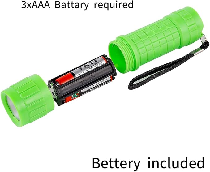 Whaply Small Mini Flashlights Pack of 6,Assorted Colors,New Type Cob Light,with 18 AAA Battery (6 Pack)