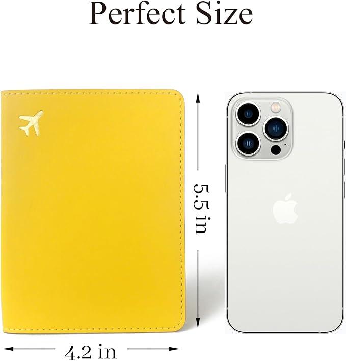Passport Holder for Travel, RFID Blocking Waterproof PU Leather Travel Passport Cover Case Wallet