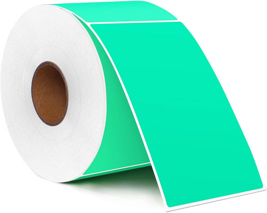 PARLAIM 5" x 3" Rectangle Color Coding Labels,500 per Inventory Labels Color Code Stickers Dispenser Box,Aqua Sticker Labels for Inventory &Family School Storage Bins Label (Aqua)