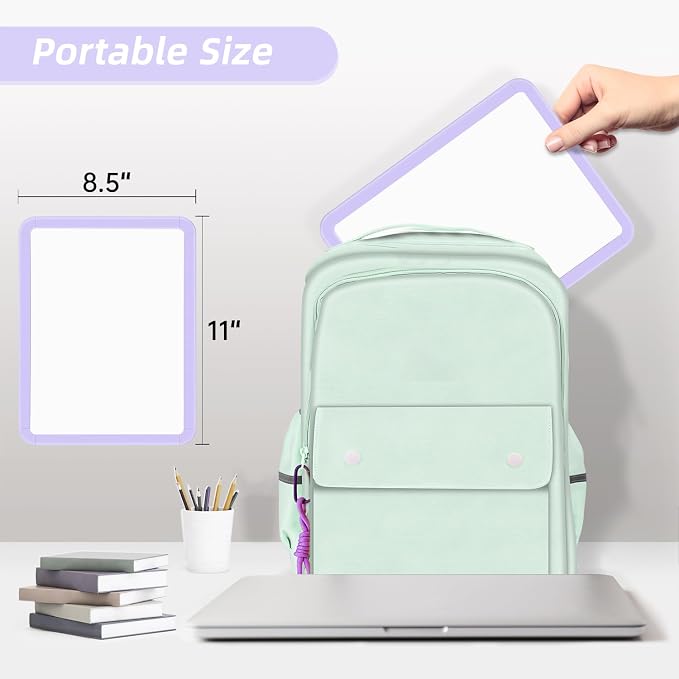 VUSIGN Magnetic Dry Erase Board, 8.5 x 11 Inches White Board, Purple | Includes 4 Dry Erase Markers, Small Mini White Board for Students Fridge Wall Locker