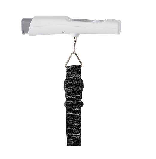 Taylor Kinetic Powered Digital Luggage Scale, 110 lb Capacity, No Batteries Required, Lightweight Travel Scale with Durable Nylon Strap and Clip, Portable Suitcase Weight Checker for Travelers, White
