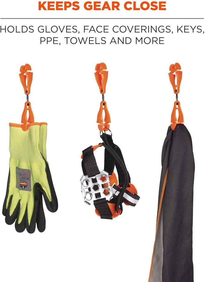 Ergodyne Squids 3420 Swiveling Glove Clip Holder with Dual Clips
