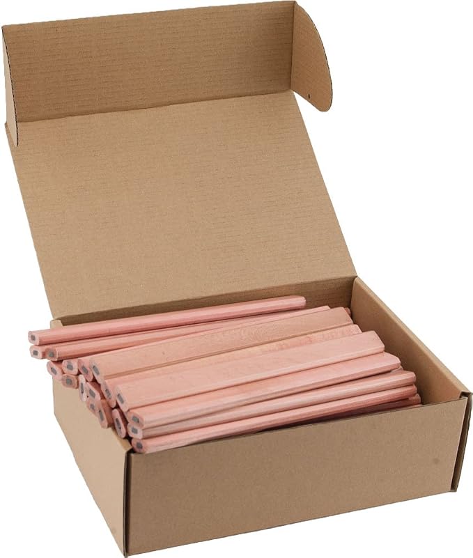 GRAPHITE Hard Lead Carpenter Pencils Bulk - (72) Pieces Lumber Wooden Pencil #2 (HB) - Natural Lacquered