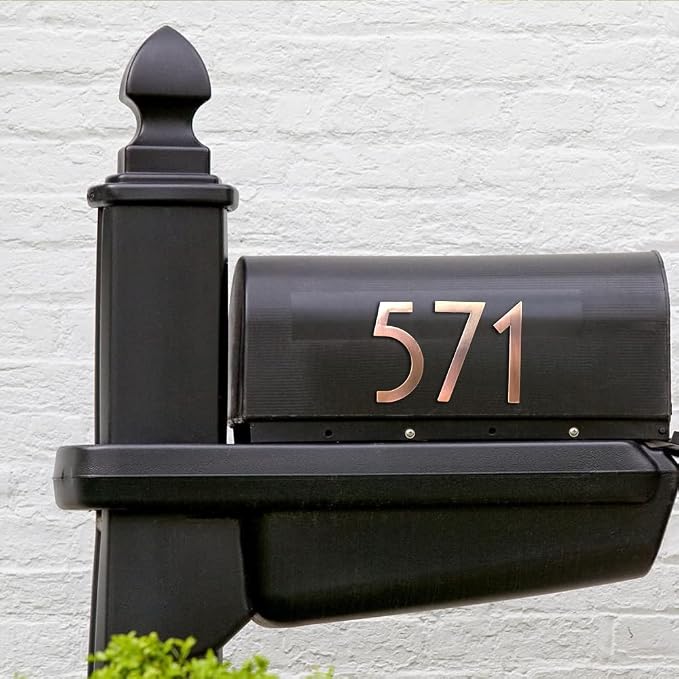 20 Pack Mailbox Numbers 0-9, 2 Inch High, House Numbers Door Address Appeal Stickers for Apartment, House, Room, Office, Cars, Trucks, Plating Process Number Sign Bronze