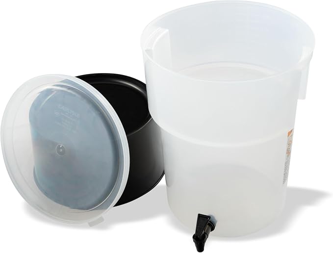 Carlisle FoodService Products Round Beverage Dispenser, Durable Drink Dispenser with Spigot and Sturdy Base for Catering, Events, and Parties, Plastic, 5 Gallons, Black