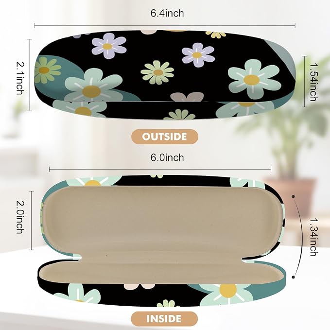 Glasses Case Hard Shell,Portable Protective Eyeglasses Case, Eyeglass Holder Box with Cleaning Cloth, for men women
