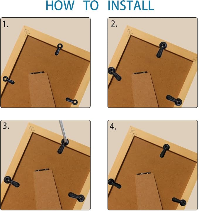 100 Pieces Metal Picture Frames Turn Button Fasteners with 100 Pieces Screws, Picture Frame Hardware Backing Clips Picture Turn Button Frame Picture Turn Button Fasteners Set