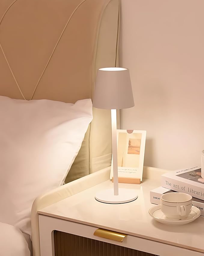 JACKYLED Cordless Table Lamps Rechargeable, 3 Adjustable Height, 5000 Capactiy Operated, 3 Colors Smooth Dimming, Portable LED Waterproof Table Lamp for Dining, Bedroom, Outdoor (2 Pack)