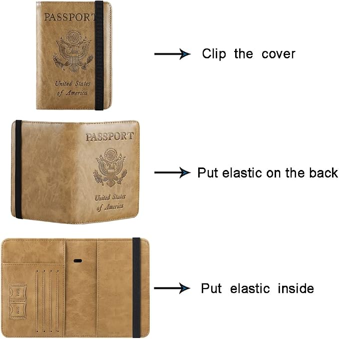 Passport Holder, Travel Essentials, Passport Cover, RFID Travel Wallet | Passport Wallet, Travel Accessories, RFID Blocking, Synthetic Leather Card Case, International Must Haves, For Women Men