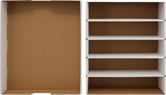 Trading Card Storage Box 5 Row Holds 3950-count,3 Pack Cardboard Storage Box with 24Divider+36 Index Label,Trading Card Dividers for Tcg,Sports,Mtg Cards (3 Pack-Large)
