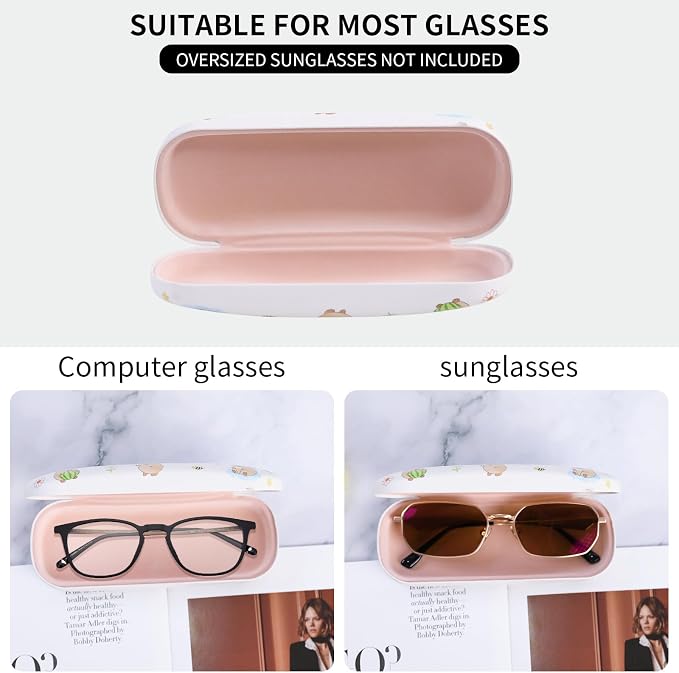 PERFECTSIGHT Hard Shell Eyeglasses Case, Kawaii Protective Glasses Case for Kids, Cute Eyeglass Case for Women Men Girls
