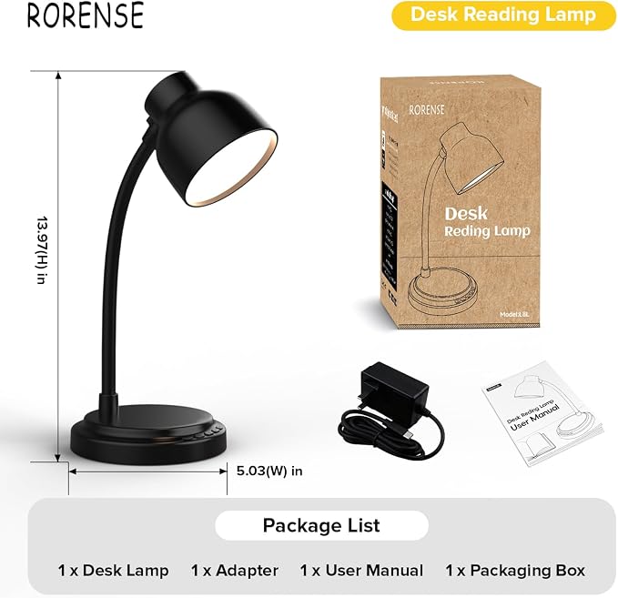 LED Desk Lamp with 96 LEDs,High lumens Table lamp | Desk Lamp for Office Home,4 Brightness Dimmable Flexible Table Lamp,Reading Light for Bedside, Office, and Study Desk Use