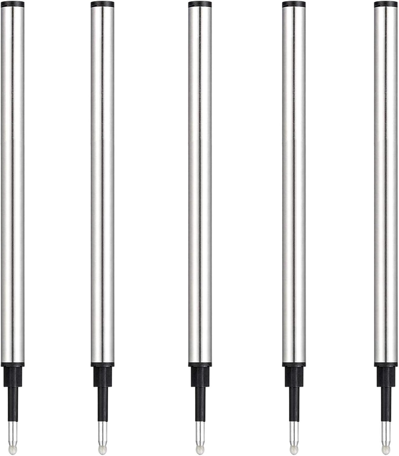 DunBong Rollerball Pen Refills, Roller Ball Fine Point 0.5mm, Red Ink Refill Pack of 5 - Replaceable Ballpoint Pen Refills Medium Point (Navy Blue)