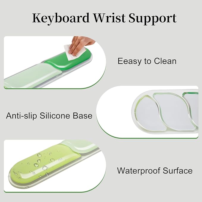 2 Pcs Gel Wrist Rest for Keyboard,Ergonomic Mouse Pad for Typing | Silicone Mouse Wrist Set,Mouse Pad with Wrist Rest,Gel Keyboard Mouse Pad,Non Slip,for Pain Relief Computer Typing