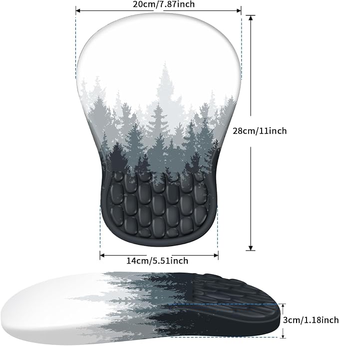 YIWEI Ergonomic Mouse Pad with Wrist Rest for Carpal Tunnel Pain Relief | Memory Foam Wrist Support,Non-Slip Rubber Base, Keyboard Computer Mousepad,Lycra Cloth Surface,Gaming Home Office