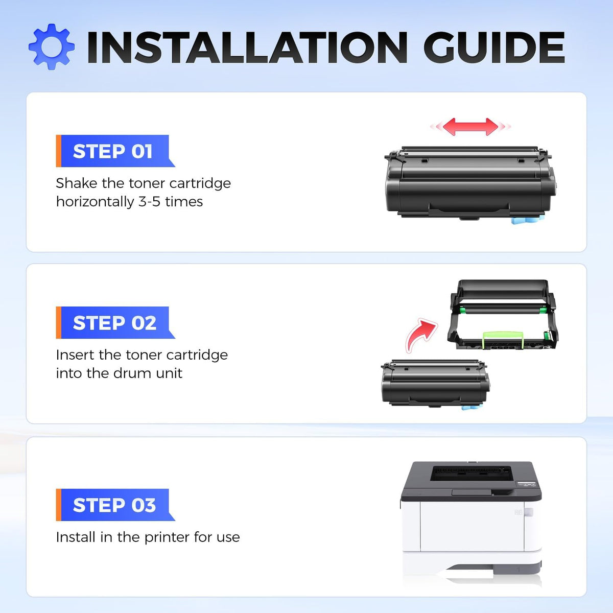 55B1X00 Black Extra High Yield Toner Cartridge Replacement for Lexmark 55B1X00 Toner Compatible for Lexmark MS331 MS431 MX331 MX431 MS431dn MS331dn MS431dw MX331adn MX431adn MX431adw MX432adwe Printer