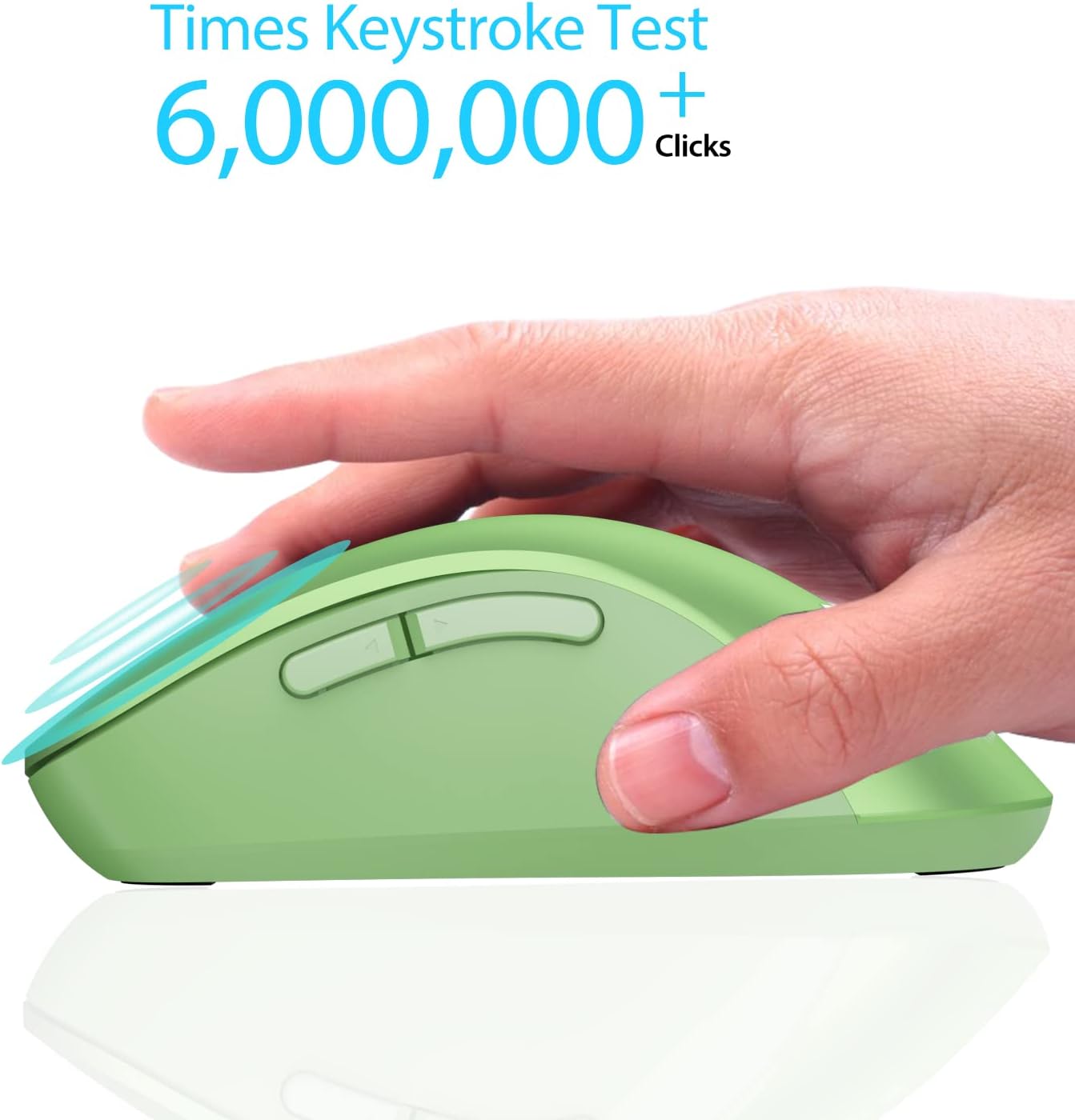 memzuoix 2.4G Wireless Mouse, 1400 DPI Mobile Optical Cordless Mouse with USB Receiver, Portable Computer Mice for Laptop, PC, Desktop, MacBook, 5 Buttons (Mint Green)