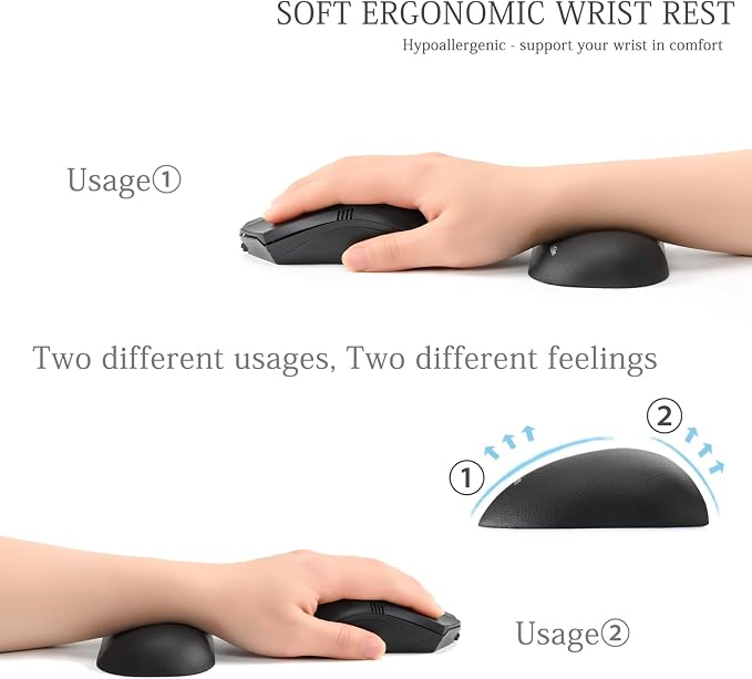 UnivoColors Design-Wave Wrist Rest, Artificial Sheepskin+Memory Foam+Ergonomic+Anti-Slip Gel, Resilience Support during Work and Gaming,Mouse Accessory,Tangerine