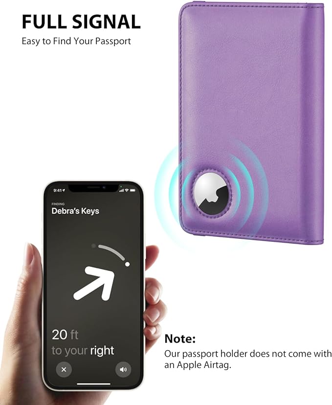 Stouchi AirTag Passport Holder – Slim RFID Travel Wallet | Ultra-slim, Waterproof PU Leather, 5 Card Slots, RFID Blocking, AirTag Slot – Perfect for US Passports