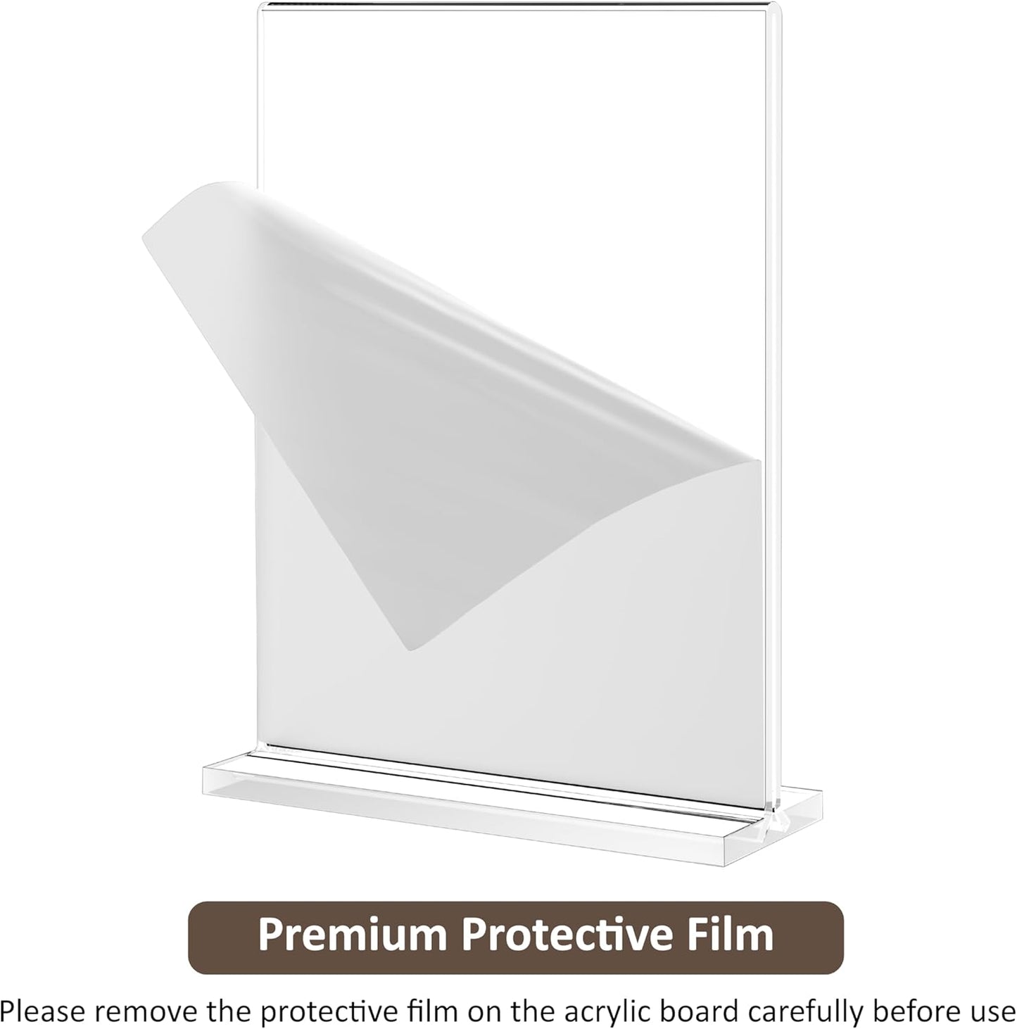 8.5x11 Acrylic Sign Holder 18 Pack, Vertical Double-Sided Display Standing, Clear Plastic Sign Holder Paper Flyer Menu Brochure Holders 8.5x11 inches for Restaurants, Office, Store