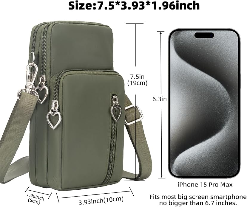 Small Crossbody Bag for Women - Mini Phone Purses with Crossbody Strap and Wallet - Nylon Arm Bag