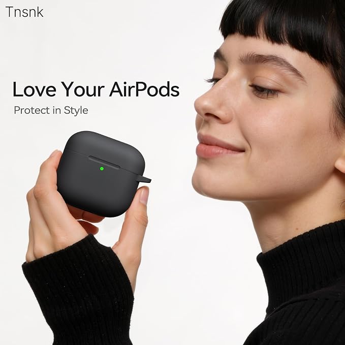 for AirPods 4 Case with Magnetic Cover, TNSNK Silicone AirPod 4 Case Cover Compatible with Apple Airpods 4th Gen 2024, Shockproof Protective Cases for Women Girly with Cleaner Kit and Keychain