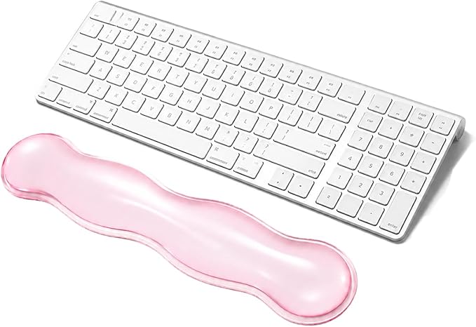 Clear Gel Wrist Rest for Keyboard, Keyboard Wrist Rest for Typing Pain Relief, Ergonomic Keyboard Arm Rest, Suitable for Office, Gaming, Computer, Laptop - Pink
