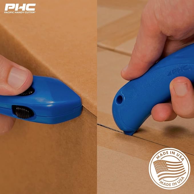 Pacific Handy Cutter RSC-432 Restaurant Safety Cutter with Auto-Locking Safety Hood, Disposable, Food-Safe NSF Certified Safety Box Cutter